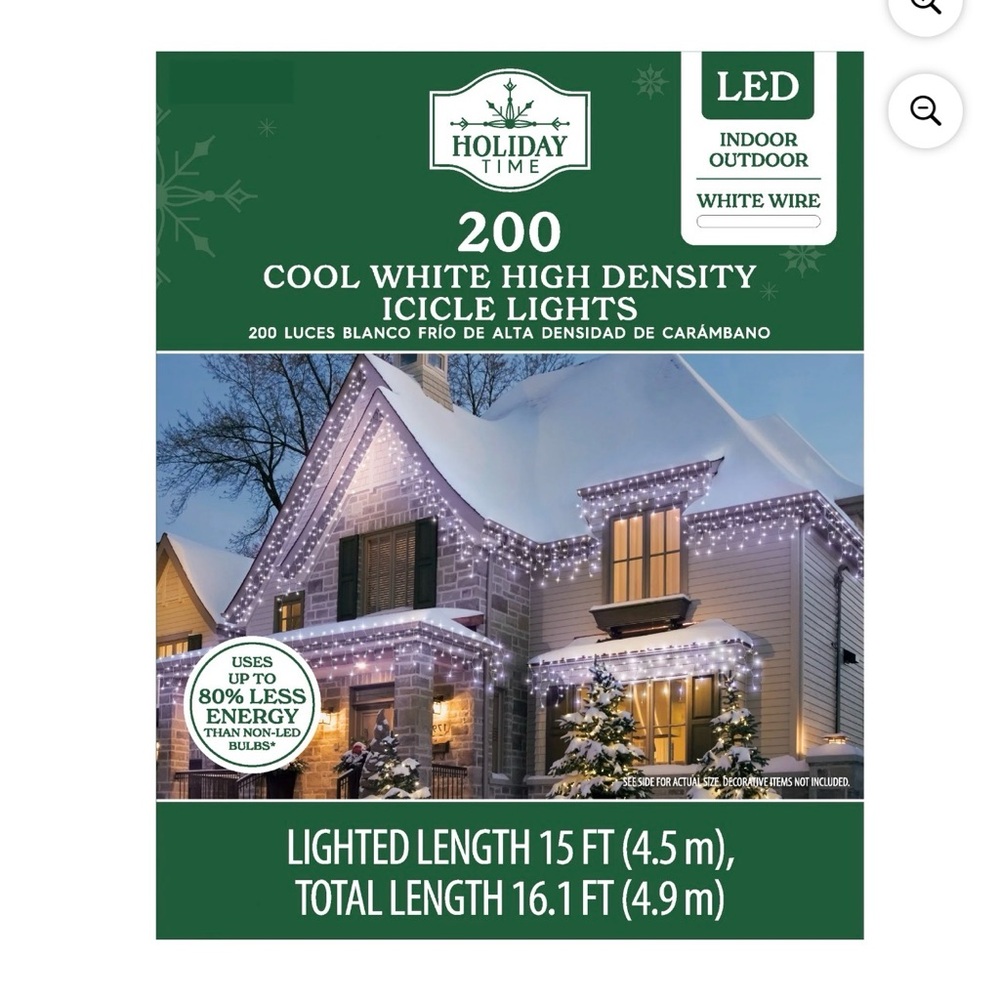 Holiday Time 200-Ct Cool White LED High-Density Icicle Dome Wedding X-mas Lights